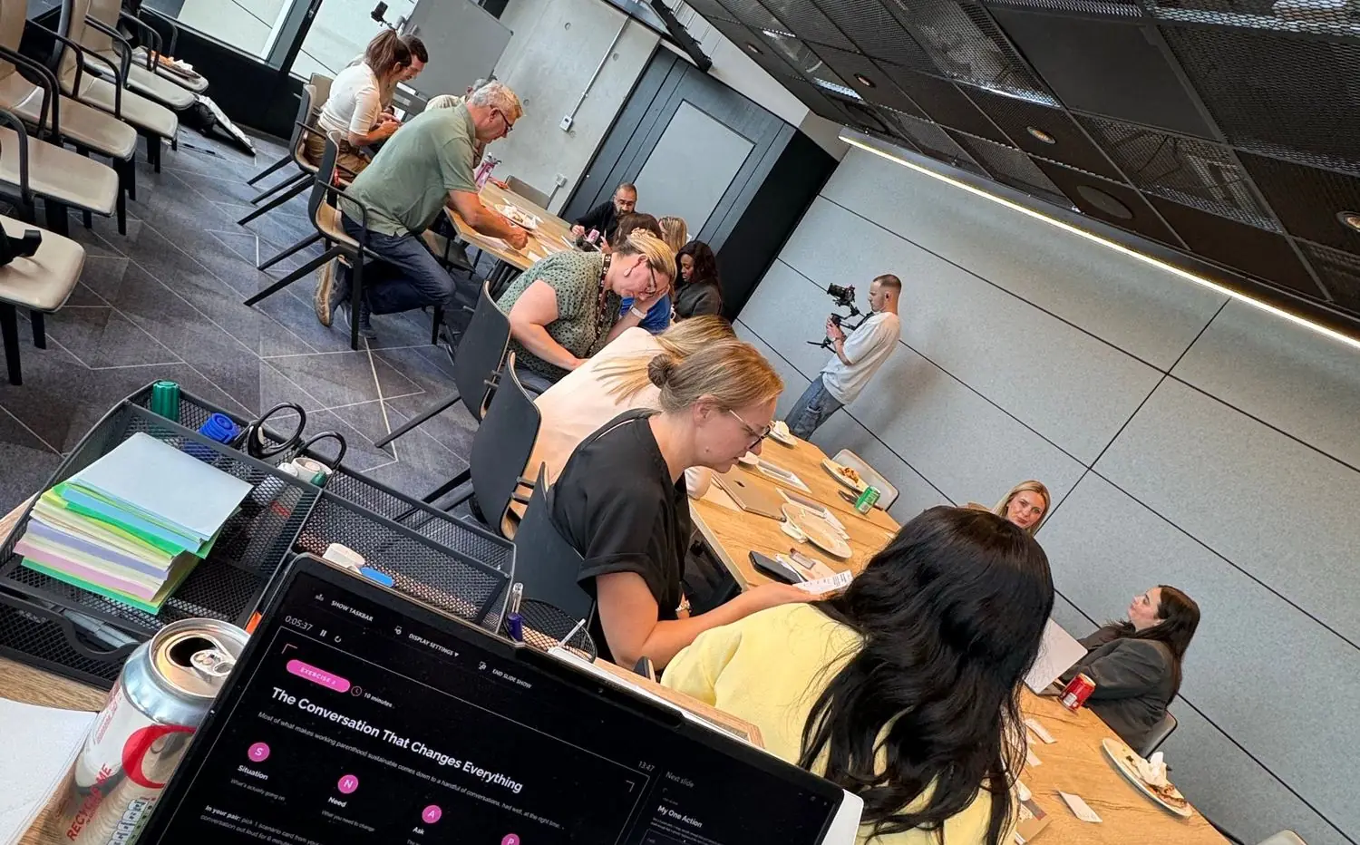 Facilitating a working session with a table of participants